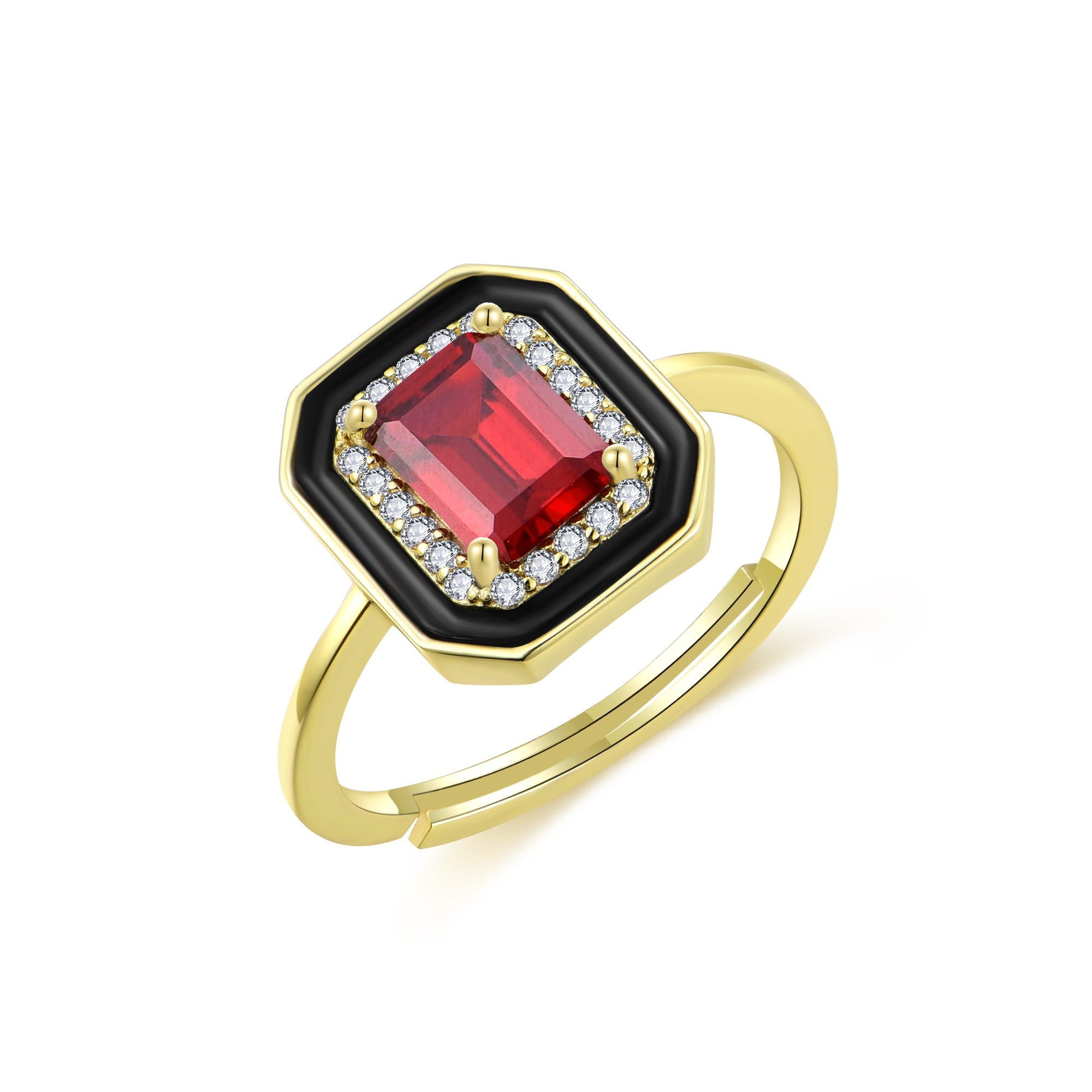 RS296 6-8 Sterling Silver Ring with Ruby & Blue Options