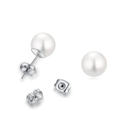 E15 Shell Pearl Studs Round