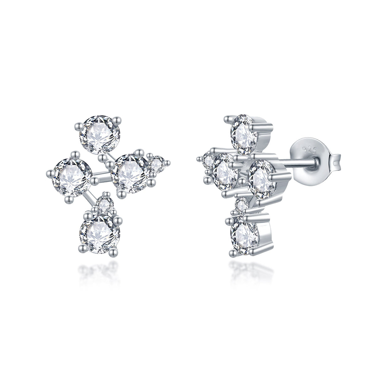 ES552 Diamond earring Silver