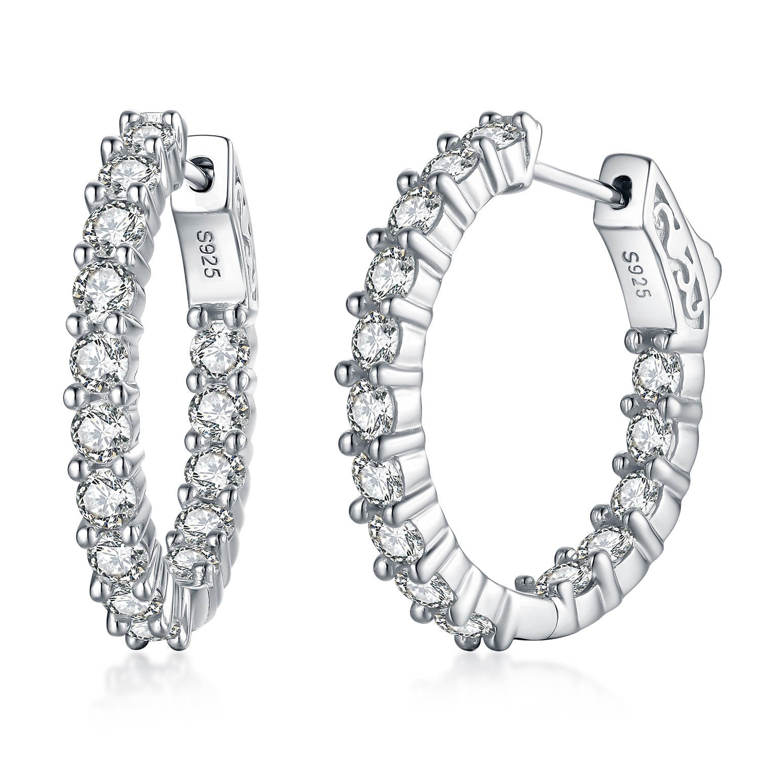 J - HS10 SILVER - 22.6x25.5mm oval hoop ES225