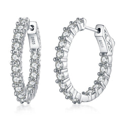 J - HS10 SILVER - 22.6x25.5mm oval hoop ES225