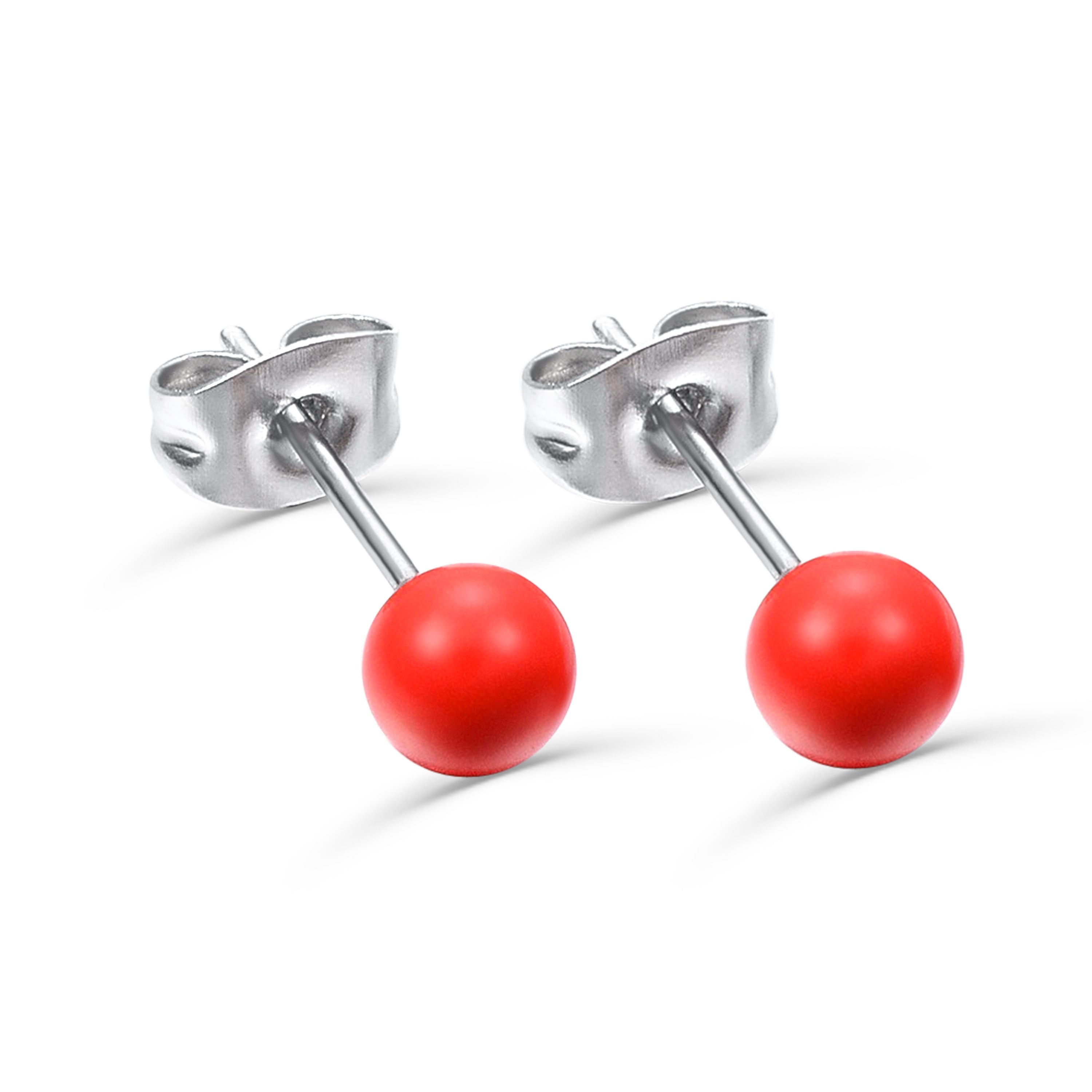 5mm surgical steel red ball stud