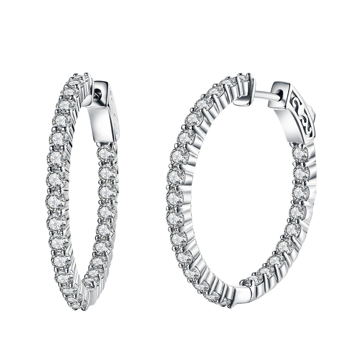 J - HS8 SILVER 30mm round hoop ES238