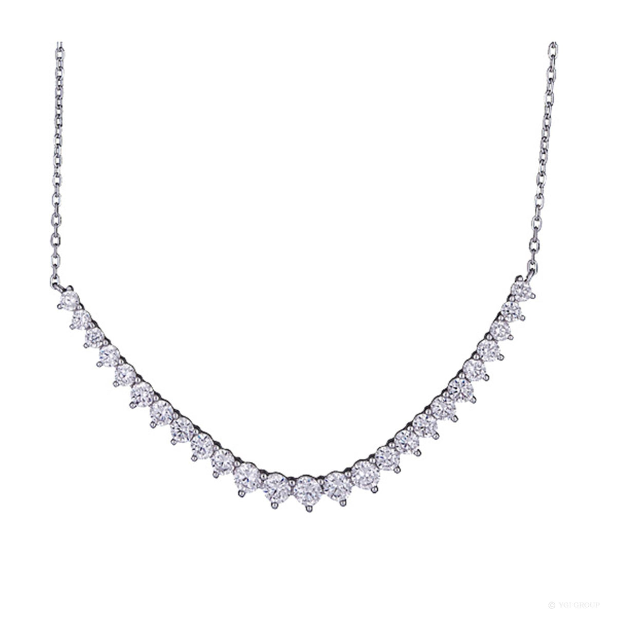 J - N32 Cz bar necklace silver