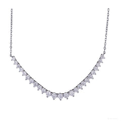 J - N32 Cz bar necklace silver