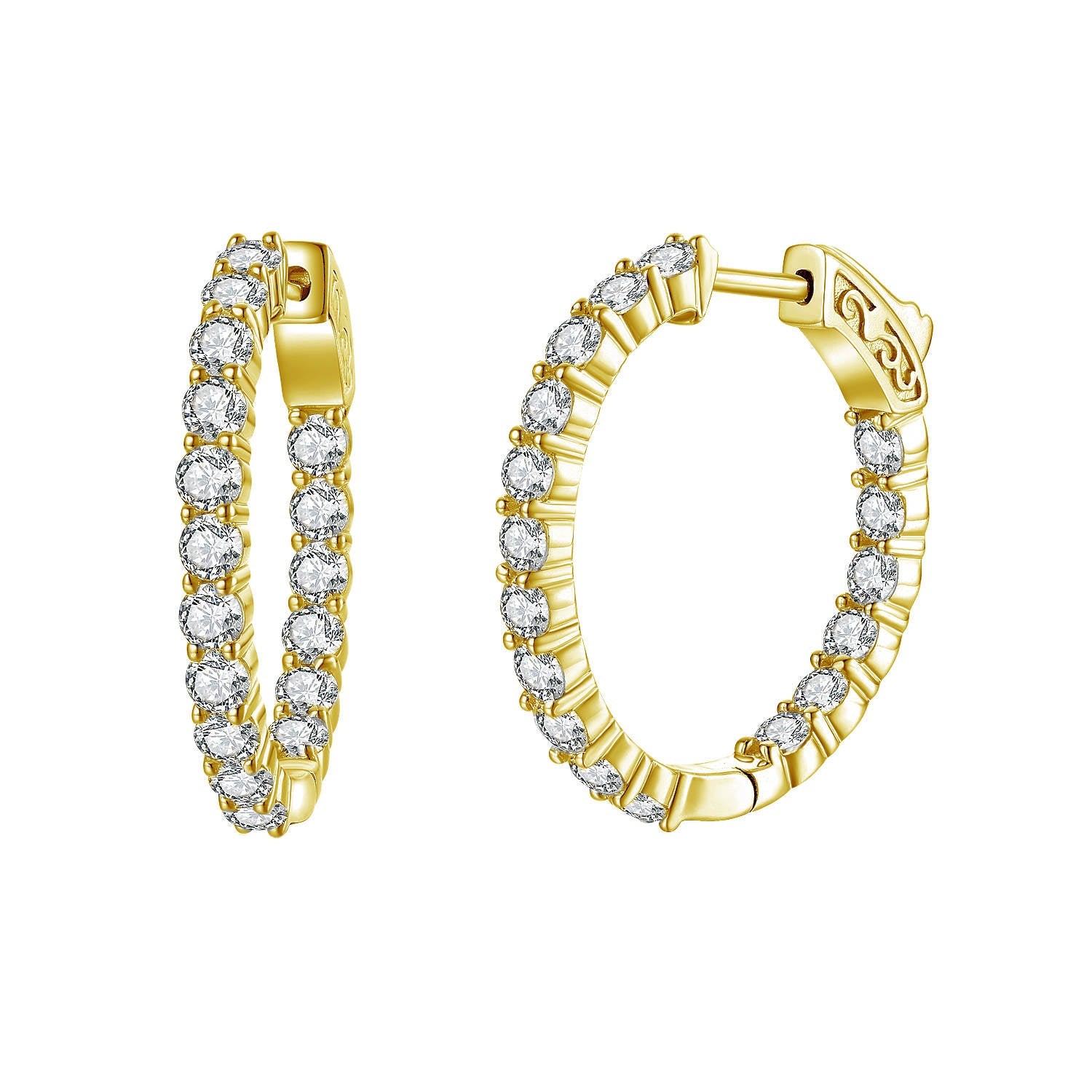 J - HS4 GOLD - 26x28mm gold oval hoops ES233