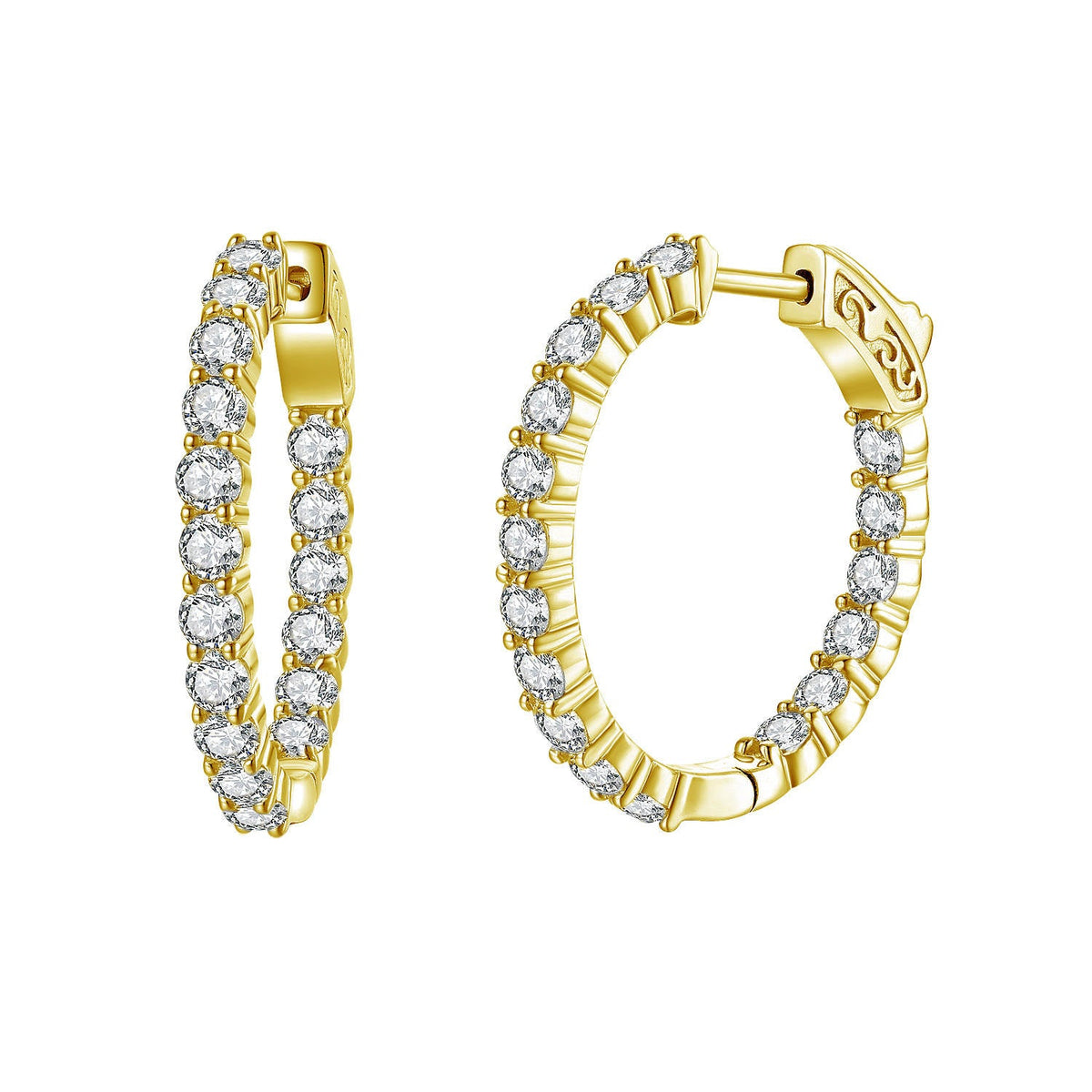 J - HS4 GOLD - 26x28mm gold oval hoops ES233