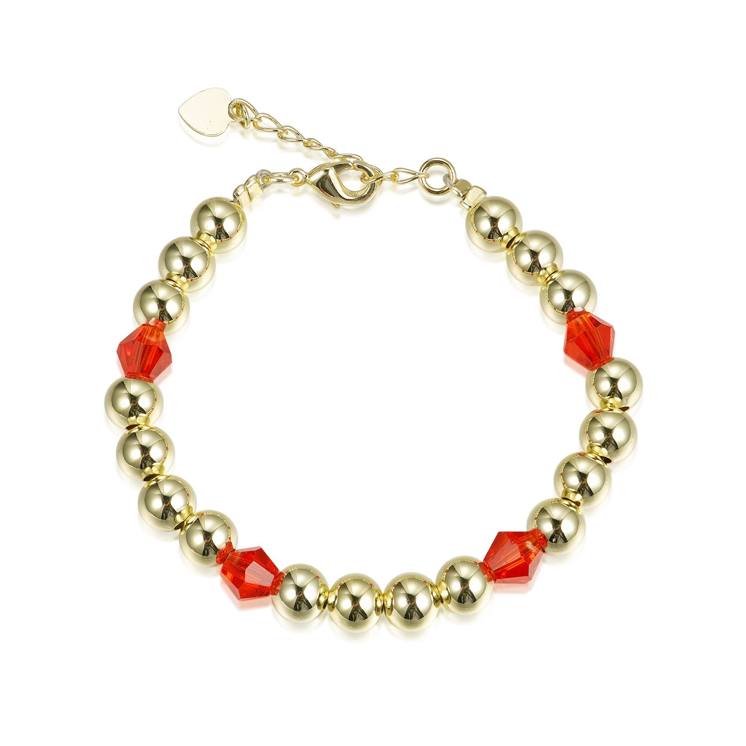 J - PB15 * -6mm gold/red bracelet