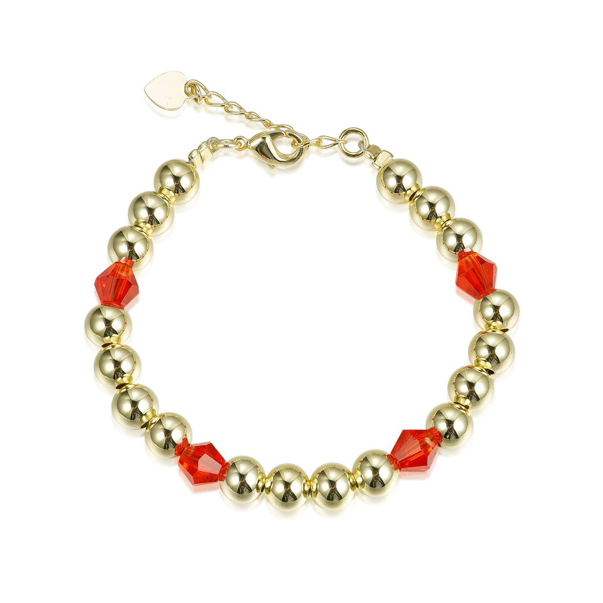 J - PB15 * -6mm gold/red bracelet