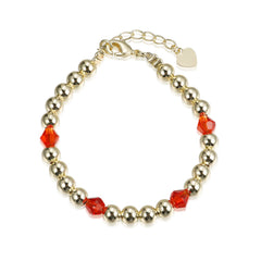 J - PB10 * -5mm gold/red bracelet