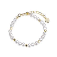J - PB3 * -4mm white/ gold bracelet