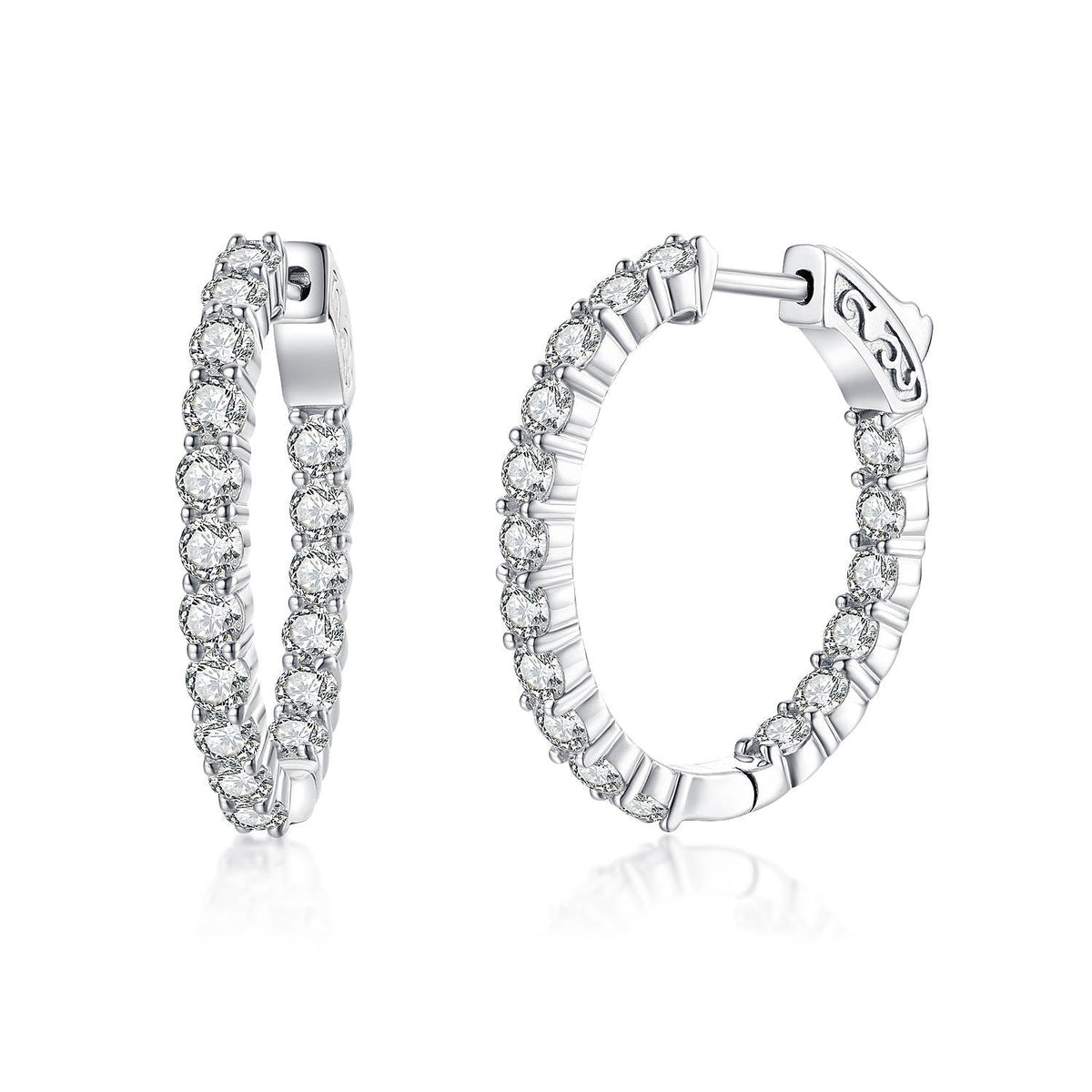 J - HS4 SILVER 26x28mm oval hoop ES234