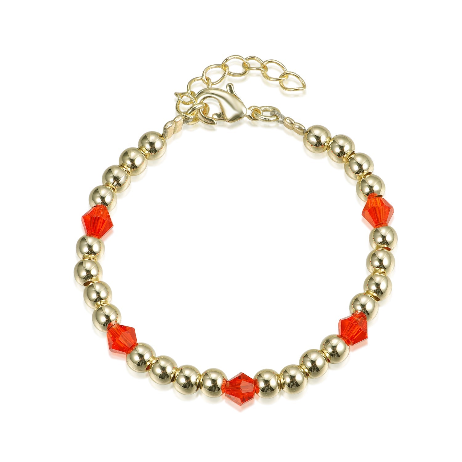 J - PB5 * -4mm gold/red bracelet